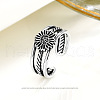 Tibetan Style Sterling Silver Cuff Rings for Women FS-WG2912B-01-1
