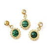 304 Stainless Steel Pave Synthetic Malachite Sun Pendants STAS-H202-24G-1