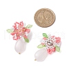 Flower Handmade Glass Seed Beads Stud Earrings EJEW-MZ00449-5