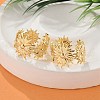Flower Brass Cuff Rings for Women RJEW-B119-14G-03-2
