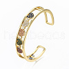 Brass Micro Pave Cubic Zirconia Cuff Bangles BJEW-T018-13G-NF-3