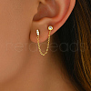 S925 Sterling Silver Horse Eye Tassel Chain Stud Earrings YD4508-5
