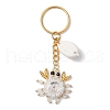 Crab Glass Seed Beads Pendant Keychain HJEW-MZ00106-02-1