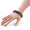 2Pcs 2 Style Natural Lava Rock & Wood & Synthetic Hematite Stretch Bracelets Set BJEW-JB08417-3