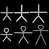   6Pcs 6 Style Plastic Action Figure Movable Skeleton DIY-PH0020-90-1