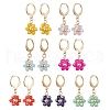7 Pairs 7 Colors Golden Alloy Leverback Earrings EJEW-JE05715-1
