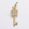 Brass Micro Pave Cubic Zirconia Pendants ZIRC-G125-49G-1