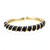 Enamel Wrap Open Cuff Ring RJEW-N037-009-2