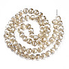Electroplate Transparent Glass Beads Strands EGLA-N002-30-F03-2