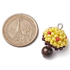 Seed Beads & Natural Tiger Eye Beaded Charms PALLOY-MZ00333-03-2