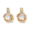 Brass Micro Pave Clear Cubic Zirconia Charms KK-A259-31G-1