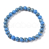 Synthetic Turquoise(Dyed) Round Beaded Stretch Bracelets G-U005-01A-06-1