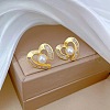 Heart Brass Micro Pave Cubic Zirconia Pendant Necklace & Stud Earring Sets FS-WG0F9B0-01-3