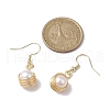 Natural Cultured Freshwater Pearl with Eco-Friendly Copper Wire Dangle Earrings EJEW-JE05737-3