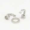 Brass Micro Pave Cubic Zirconia Fold Over Clasps ZIRC-P003-27P-3