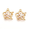Brass Micro Pave Cubic Zirconia Pendants KK-N261-116B-G-1