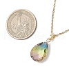 2Pcs 2 Styles Teardrop Heart K9 Glass Imitation Tourmaline Pendant Necklaces Sets NJEW-JN05188-03-3