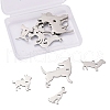304 Stainless Steel Puppy Pendants STAS-CJ0001-128-6