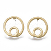 Smooth Surface Alloy Stud Earring Findings PALLOY-T064-44MG-1