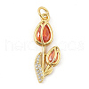 Brass Micro Pave Cubic Zirconia Pendants KK-P300-09B-G-1