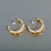 C-shaped Fold Charm Brass Stud Earrings OD0925-2