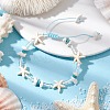 Adjustable Synthetical Turquoise & Magnesite Beaded Braided Bead Bracelets for Women BJEW-JB11545-1