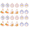 30Pcs 6 Styles Alloy Enamel Pendants ENAM-CJ0001-120-1
