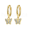 Elegant S925 Sterling Silver Butterfly Hoop Earrings BR6455-1-1