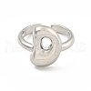 Brass Letter Open Cuff Rings for Women RJEW-G313-01D-P-2