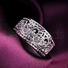 Vintage Elegant Fashion Style Brass Hollow Out Metal Rings RJEW-EE0002-006P-G-3