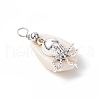 Natural Cowrie Shell & Alloy Sea Animals Pendants PALLOY-JF03751-02-3