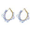 201 Stainless Steel Acrylic Hoop Earrings FS-WG443EA-15-1