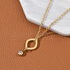 304 Stainless Steel Crystal Rhinestone Geometric Pendant Cable Chain Necklaces NJEW-Z073-01G-01-3