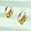 C-Shaped with knot Brass Stud Earrings EJEW-R025-28G-3