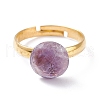 Natural Mixed Gemstone Adjustable Rings RJEW-JR00402-4