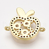Brass Micro Pave Cubic Zirconia Links ZIRC-T006-59G-2