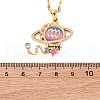 304 Stainless Steel Hot Pearl Enamel Constellation Planet Pendant Necklaces NJEW-D310-01J-G-3