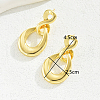 Fashionable Vintage Geometric Symbol Irregular Teardrop Brass Dangle Stud Earrings IJ5546-3