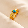 Round Synthetic Turquoise Finger Rings SA1153-6-1