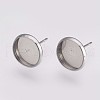 202 Stainless Steel Stud Earring Settings X-STAS-I088-E-03P-1