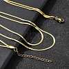 304 Stainless Steel Flat Snake Chain Double Chain Necklaces NJEW-Q039-01G-1