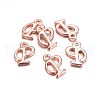 Rose Gold Plated Alloy Letter Pendants PALLOY-P097-05-P-2