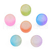 Baking Painted Glass Flat Round Beads DGLA-T003-002-4