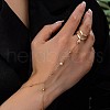 Simple Style 304 Stainless Steel Imitation Pearl Link Ring Bracelets FS-WG7DA0D-01-1