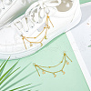 50Pcs Star & Moon Stainless Steel Charms Shoe Chain AJEW-PH01579-4