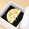 304 Stainless Steel Open Cuff Ring for Women RJEW-B109-06G-02-1