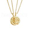 2Pcs Sun & Moon Brass Magnetic Pendant Necklaces for Unisex WG95FFA-01-2