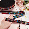 AHADERMAKER 11 Yards Polycotton(Polyester Cotton) Embroidery Flower Ribbon OCOR-GA0001-98A-3
