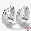 Anti-Tarnish Rhodium Plated 925 Sterling Silver Hoop Earrings WZ9806-4-1