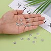 5-Petal Brass Micro Pave Clear Cubic Zirconia Bead Caps X-ZIRC-P001-31P-5